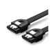 Кабель UGREEN US217 SATA 3 Data Cable 6 Гбит/с 0.5м Black (UGR-30796) шлейф SATA III для SSD и HDD - изображение 1