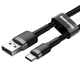 Кабель для быстрой зарядки Baseus Cafule Cable USB for Type-C 3A 1м Серо-Черный (CATKLF-BG1) - зображення 5