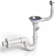 Сифон Kronoplast 3 1/2"*40 мм с резьбовым выпуском прямоточный, с прямой трубой 40*200 мм с розеткой SU27020202 - изображение 3