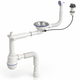 Сифон для кухонной мойки телескопический 3 1/2″×40 с резьбовым выпуском, гибким переливом, гофротрубой 40×40/50 мм SM275T0443 - изображение 3