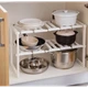 Регулируемая кухонная полка Kitchen Rack 38–70 см 2-ярусный органайзер под раковину Белая - изображение 3
