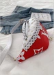 Женская сумка Louis Vuitton LV004-2 бананка через плечо красная белая крышка - изображение 4