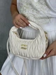 Женская сумка багет Miu miu 2178 белая - изображение 3