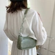 Женская классическая маленькая сумка багет на цепочке ремешке рептилия зеленая оливковая хаки - изображение 2