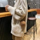 Жіноча кругла сумка хутряна 10406 WINNER м'яч на ланцюжку коричнева - зображення 6