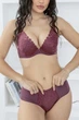 Комплект белья: бюстгальтер push-up и бразилианы 9449 Balaloum марсала 90C/2XL - изображение 1