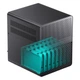 Корпус JONSBO N3 Black для NAS, алюминиевый, для плат ITX, блок питания SFX, 8+1 отсеков для дисков, два вентилятора 100 мм - изображение 3