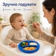 Дитяча безпечна секційна термотарілка з водяним підігрівом 3 секції для різних страв та комфортного годування 18 см зручна з антиковзким дном - зображення 2