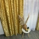 Штори жакард «Вензель» золотисті 150×270 см, 2 шт, тасьма - зображення 5