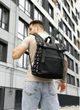 Мужской рюкзак-ролл Sambag RollTop LTT черно-оранжевый Oxford городской многофункциональный рюкзак 51941 - изображение 9