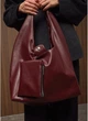 Женская сумка Sambag HOBO L бургунди большая из экокожи сумка хобо на плечо вместительная повседневная 70500 - изображение 10
