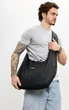 Чоловіча сумка Sambag HOBO WEAVE чорна через плече містка для ноутбука 15.6 дюйма міська 62292 - зображення 2