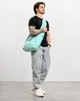 Мужская сумка Sambag HOBO WEAVE мятная через плечо вместительная для ноутбука 15.6 дюйма городская 62290 - изображение 3