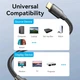 Кабель мультимедійний HDMI M to HDMI M 1.5m 4K cotton braided black VENTION - зображення 5