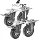 Комплект поворотных колес 75 мм Malatec 22537 с тормозом для мебели и тележек (4 шт. до 220 кг) прорезиненные PVC - изображение 3