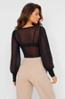 Блузка женская однотонная черного цвета Fashion размер 42 (217506) - изображение 3