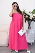 Сукня жіноча максі з американського крепу на регульованих бретелях з еластичною талією та вільною розкльошеною спідницею великих розмірів G&M k-131786 54-56 Розмір колір малина - зображення 1