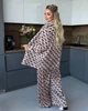 Костюм женский двойка из шелка с рубашкой на пуговицах и широкими брюками палаццо G&M k-131800 46-48 Размер - изображение 2