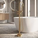 Змішувач для ванни підлоговий Devit Flow 550538BC, brushed gold - изображение 1