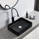 Раковина прямокутна Devit Flow square DFL2170100MB 510х405х110 мм на стільницю, чорна матова - зображення 1