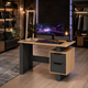 Письмовий комп’ютерний стіл Nexo 1160x550x760 з двома шухлядами Дуб Артізан/Антрацит - зображення 4