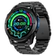 Чоловічий смарт-годинник UWatch чорний сталевий з GPS і компасом сенсорний IPS екран водостійкість 3 атм Bluetooth два ремінці (400836) - зображення 1