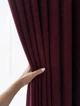 Комплект готовых штор микровелюр Бордовый 150×270 см 2 шт. с шторной лентой 6 см - изображение 2
