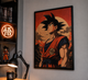 Постер 30х40см у рамці зі склом Retro Goku Dragon Ball - зображення 1