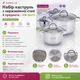 Набір каструль Kamille з нержавіючої сталі 4 предмети (2.1 л, 3.9 л) для індукційних і газових плит KM-5627S - зображення 1