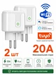 Розумна WiFi-розетка 2шт 20А 4400Вт Smart Tuya з таймером та моніторингом енергоспоживання - зображення 3