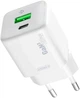 Сетевое зарядное устройство Intaleo GaN3 20W USB-A+USB-C INT-TCGN202CA White (1283126637247) - изображение 1