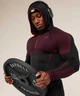 Лонгслів Gymshark чоловічий спортивний компресійний з капюшоном та застібкою чорний з червоним 2XL - изображение 5