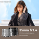 Объектив Qigongjiang 35 мм F1.4 байонет Sony E полнокадровый портретный, ручной фокус, черный - изображение 4
