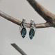 Серебряные серьги с топазом Лондон Блю 3.352ct, фианитами (2213550) - изображение 2