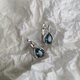 Серебряные серьги с топазом Лондон Блю 1.705ct, фианитами (2213734) - изображение 2