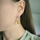 Серебряные серьги с цитрином nano 9.68ct, фианитами (2213154) - изображение 6