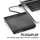 Внешний USB 3.0 оптический дисковод Addap EDB-01 DVD+/-RW пластик черный - изображение 6
