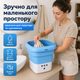 Портативна складна пральна машина Folding Washing Machine 10 л 240 Вт з функцією віджиму, для білизни та делікатних речей, Голуба - зображення 6
