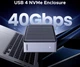 Внешний корпус UGREEN D700 40Gbps для M.2 NVMe SSD, USB4 / Thunderbolt 4/3 - изображение 2