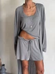 Жіночий костюм BANANA (шорти+майка+кардиган) Milirud 42 Сірий (654-7-ONESIZE) - зображення 4