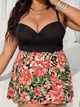 Купальник-сукня з квітковою спідницею та трусиками, Plus Size (TU30-6) Розмір 4XL - зображення 4