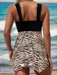 Купальник-платье с тигровым принтом и трусиками, Plus Size (TU30-9) Размер 4XL - изображение 3