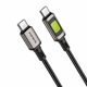 Кабель Foneng XS13 USB Type-C to Type-C 60W 1.2 м Black з RGB-підсвіткою для швидкої зарядки та передачі даних - изображение 1