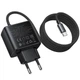 Сетевой адаптер зарядный блочек 30W HOCO C164A USB/встроенный кабель Type-C 1.2м черный - изображение 2