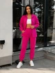 Женский прогулочный костюм на пуговицах малинового цвета 39062 L-XL - изображение 2