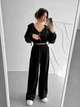Жіночий велюровий костюм трійка (кофта+штани+топ) Uaclothes 46 Чорний (like39055-194911350) - изображение 3