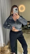Жіночий велюровий костюм (кофта+штани) Uaclothes 54-56 Графітовий (like39041-194771359) - изображение 6