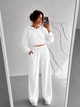 Жіночий велюровий костюм трійка (кофта+штани+топ) Uaclothes 48 Молочний (like39048-194841371) - зображення 1