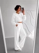 Жіночий велюровий костюм трійка (кофта+штани+топ) Uaclothes 48 Молочний (like39048-194841371) - зображення 5