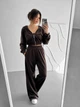 Жіночий велюровий костюм трійка (кофта+штани+топ) Uaclothes 42 Коричневий (like39054-194901349) - зображення 1